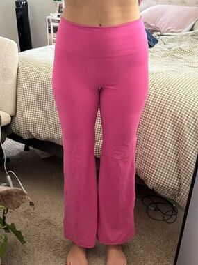Happily Grey Wide Leg Yoga Pants - Bubblegum Pink